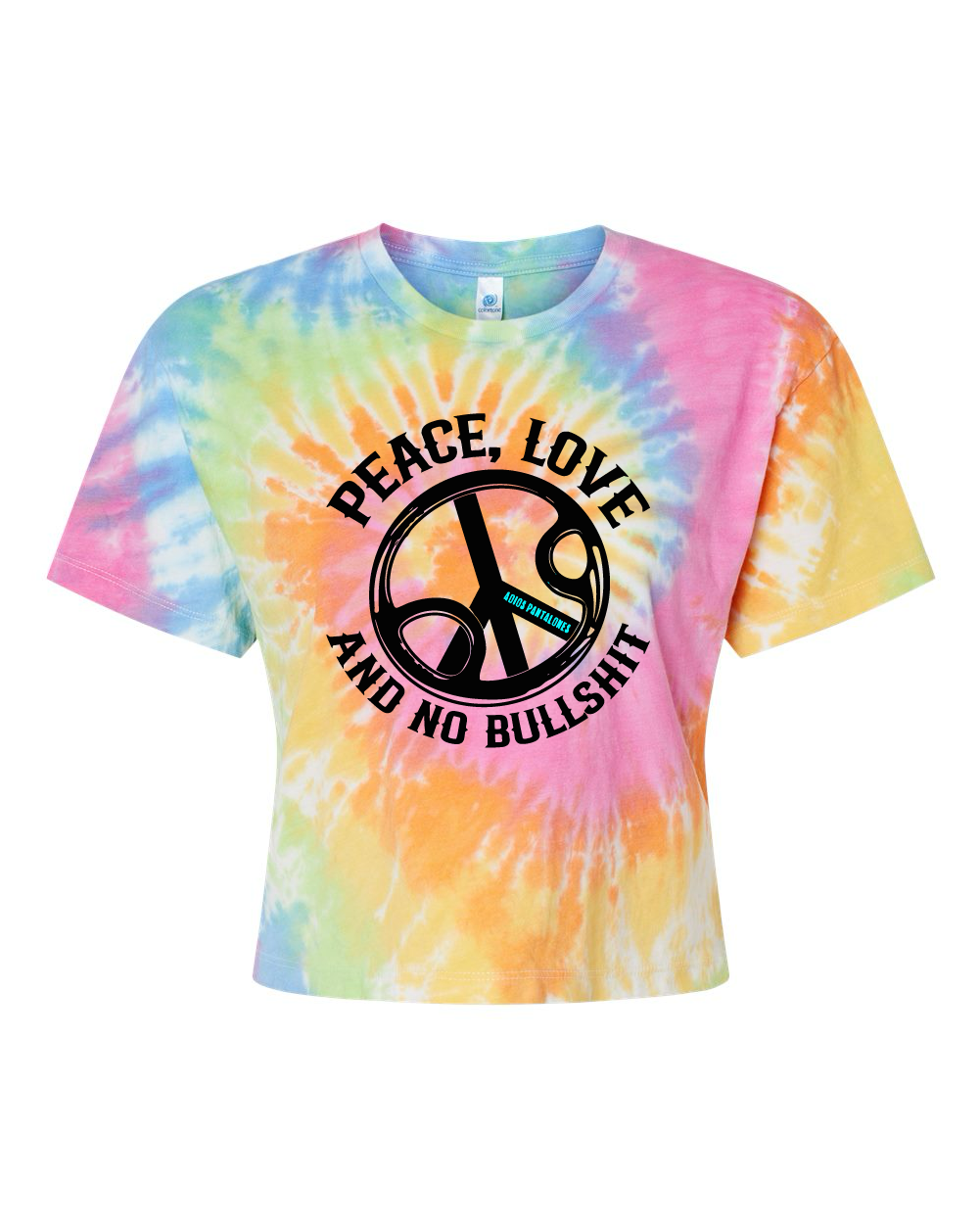 Peace, Love & No BS Tie-Dye Crop