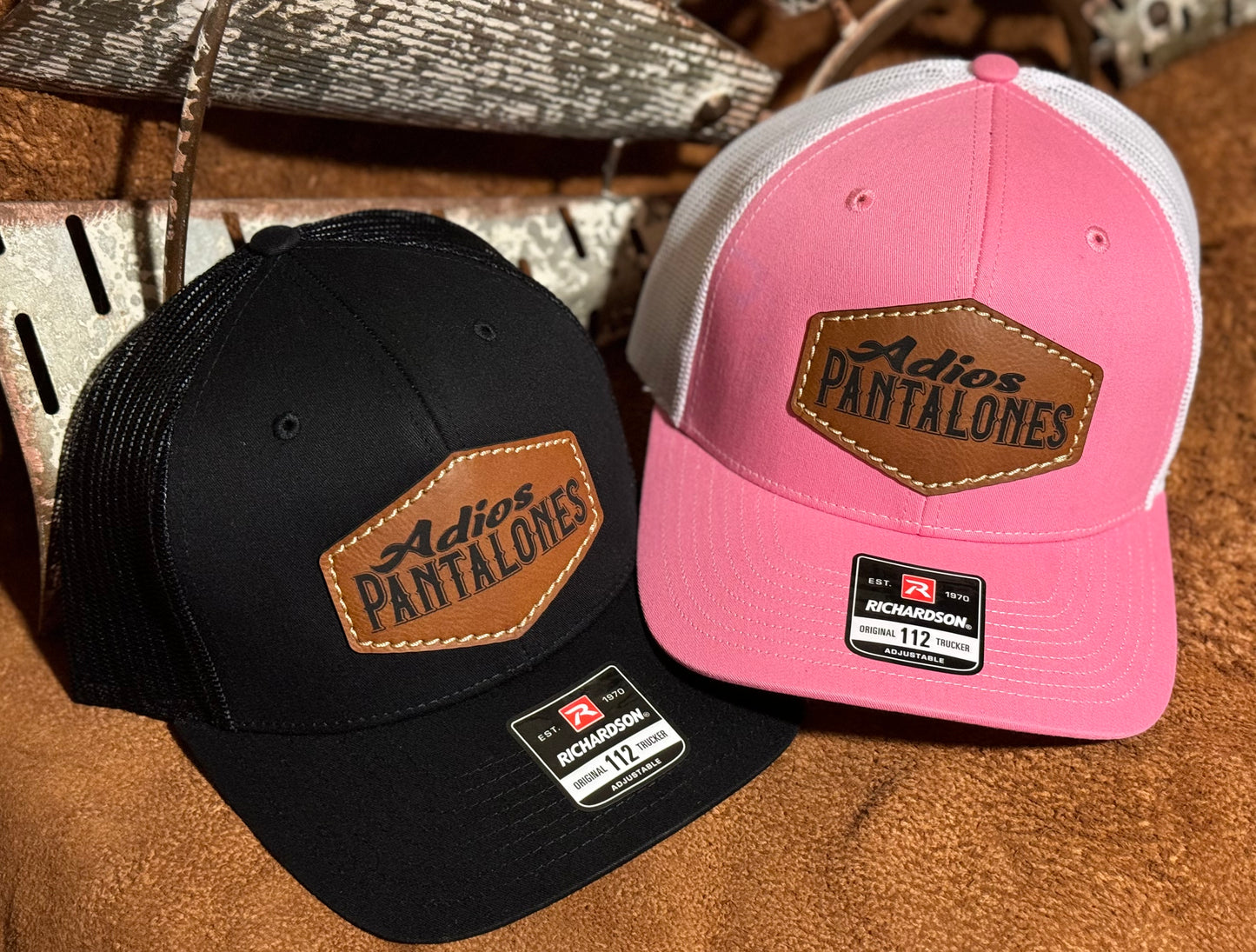 Adios Pantalones Leather Patch Hats