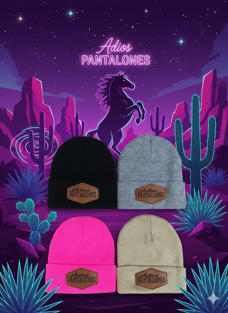 Adios Pantalones Leather Patch Beanie
