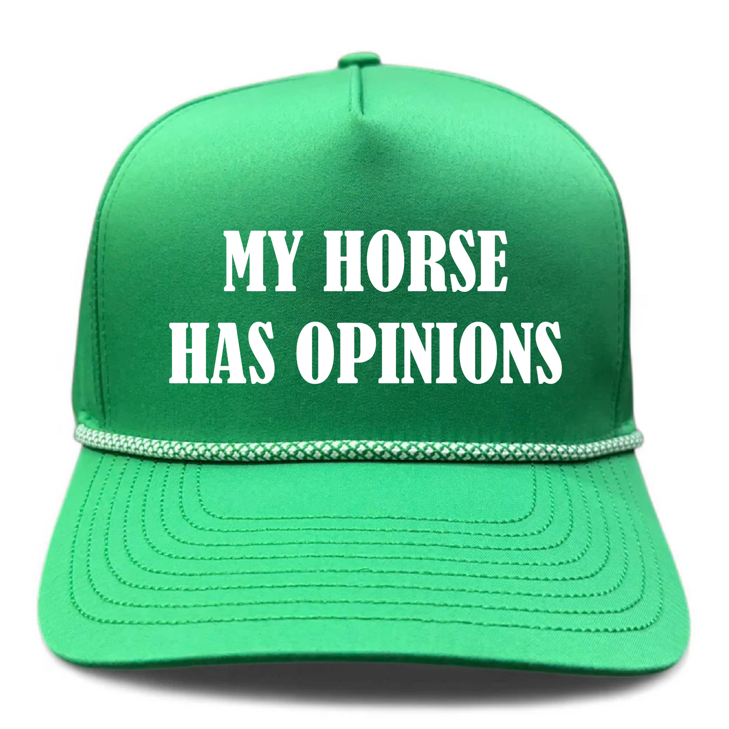 My Horse Has Opinions Embroidered Performance Rope Hat